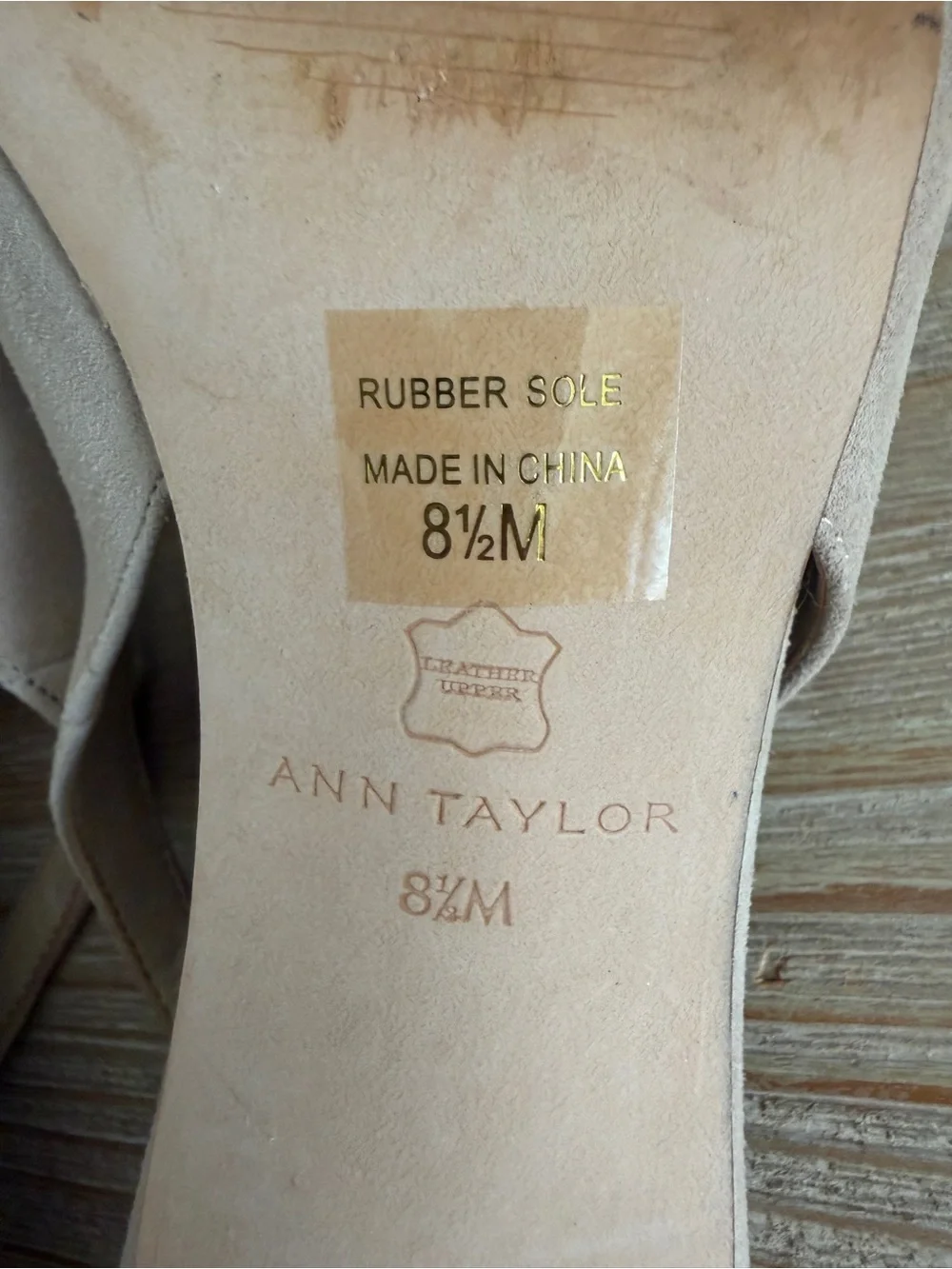 Ann Taylor Beige Suede Slingback Heels with Tassel Detail